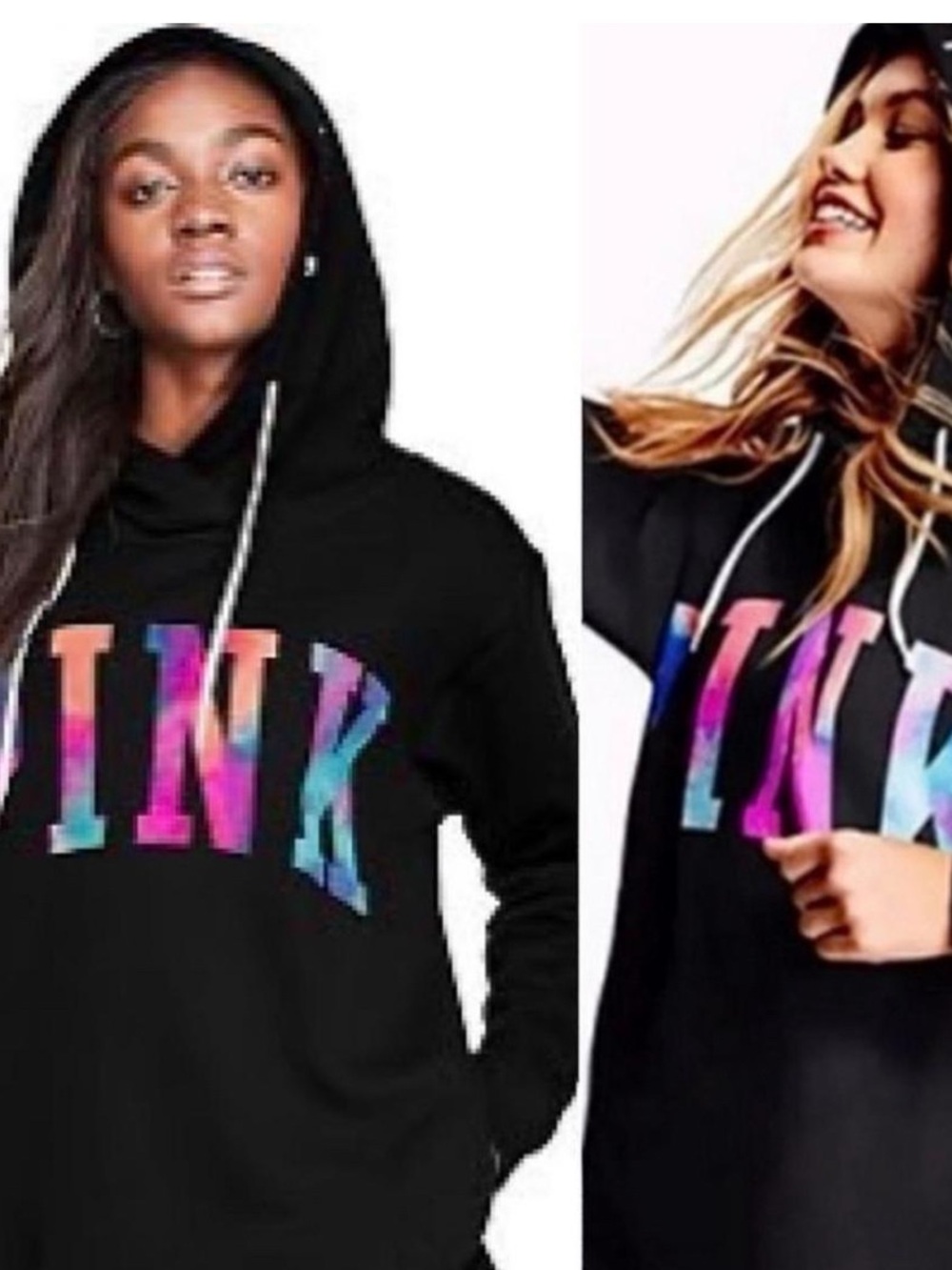 Victoria's Secret PINK RARE
Black Watercolor Tie Dye Logo
Oversized Hoodie LG